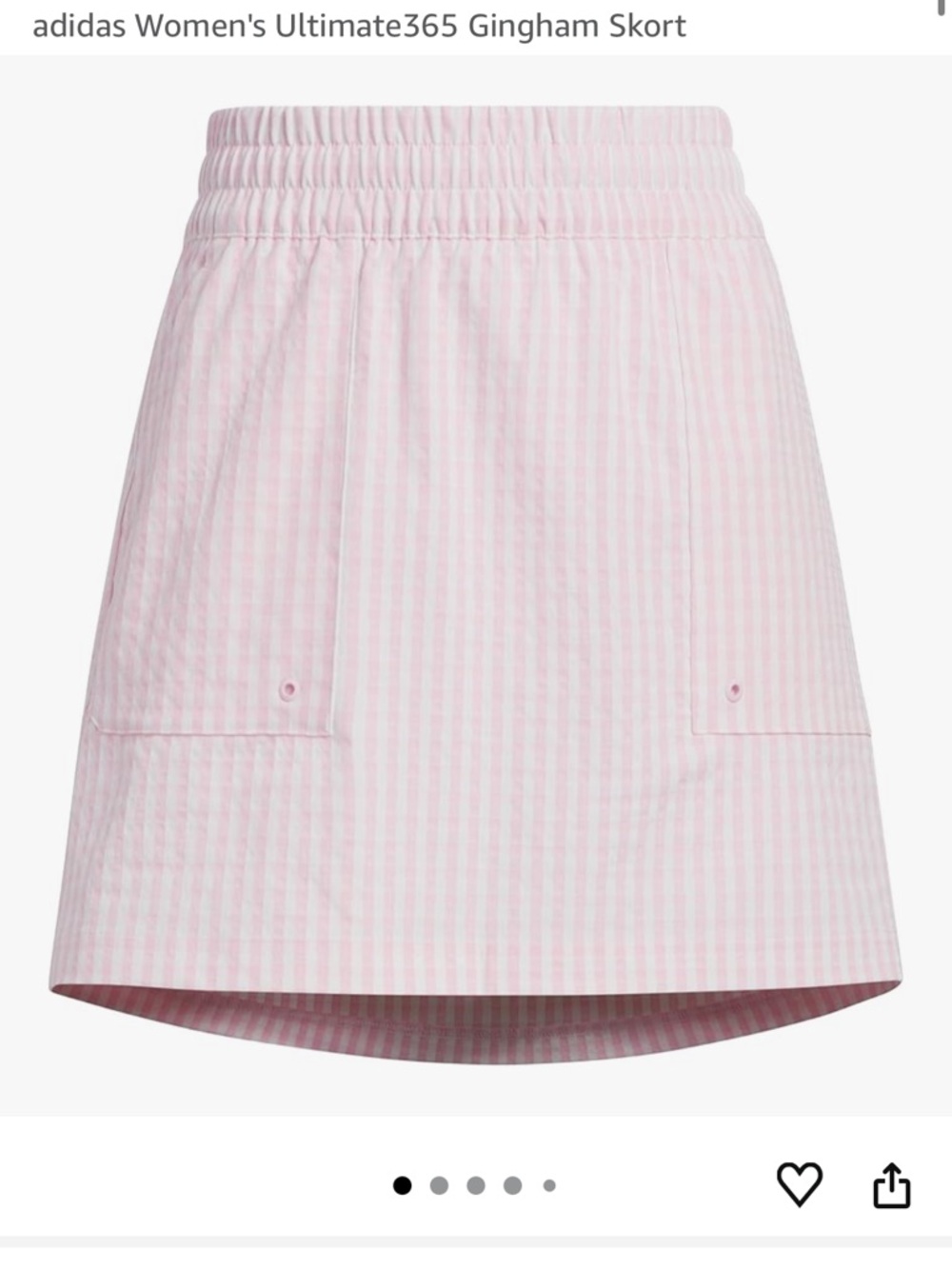adidas Pink Gingham Ultimate365 Golf Skirt